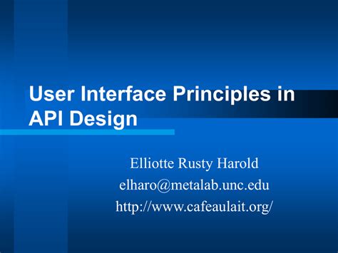 User Interface Principles in API Design