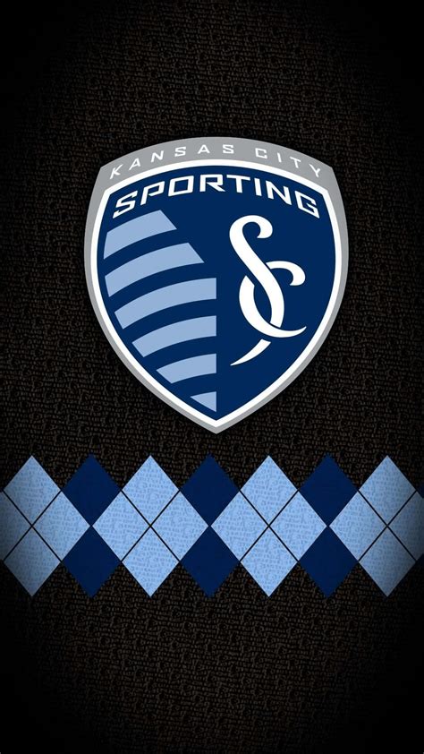 Download Sporting Kansas City Logo With Argyle Pattern Wallpaper | Wallpapers.com