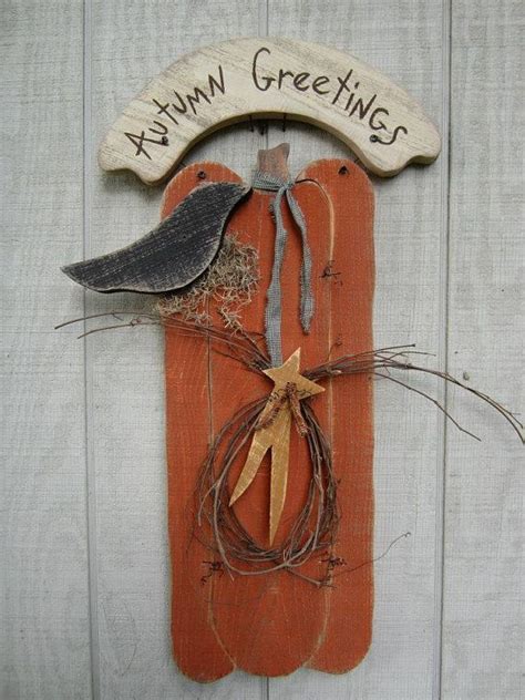 Country Primitive Wood Pumpkin Hanging Fall Home Decor | Fall halloween crafts, Halloween crafts ...