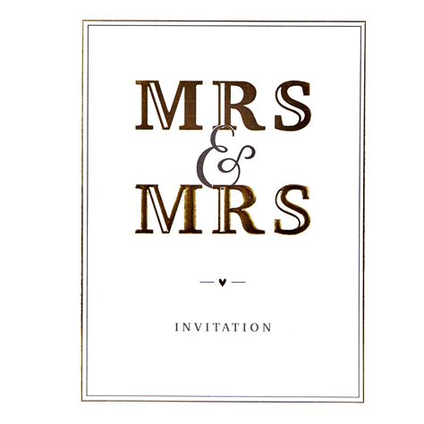 Buy Wedding Invitations, Mrs & Mrs - Pack of 12 for GBP 1.79 | Card Factory UK