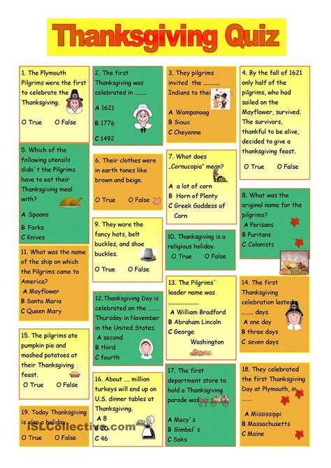 Thanksgiving Trivia Printable