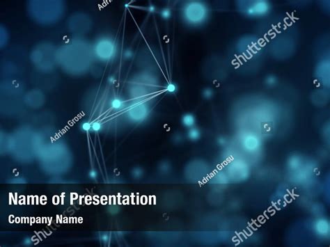 Science fiction blue abstract plexus PowerPoint Template - Science ...