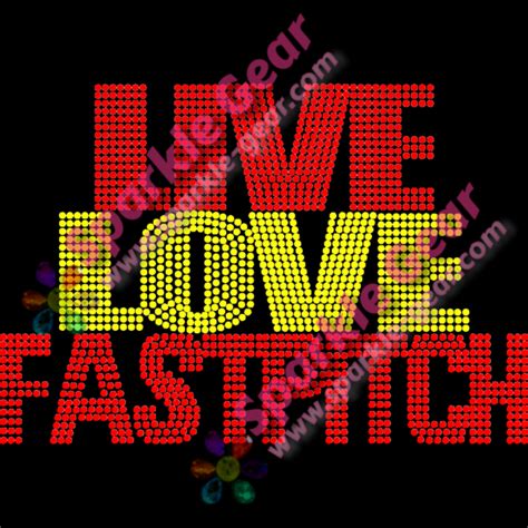 Live Love Fastpitch - Bling Transfers by Sparkle Gear