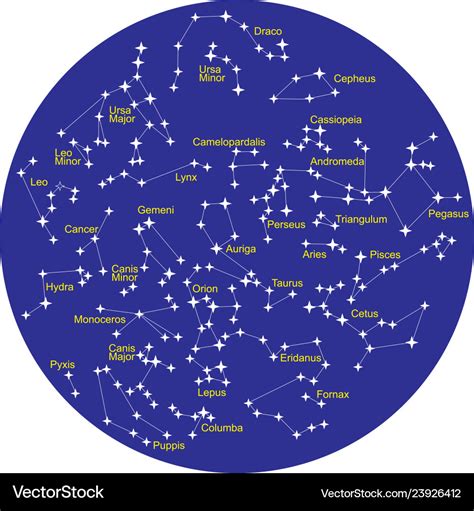 Constellations of northern hemisphere stars Vector Image
