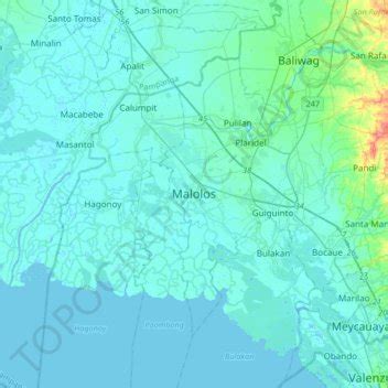 Malolos topographic map, elevation, terrain