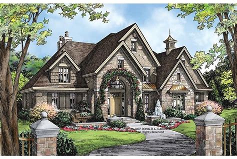 European Style House Plan - 4 Beds 3.5 Baths 3484 Sq/Ft Plan #929-915 | European house plans ...