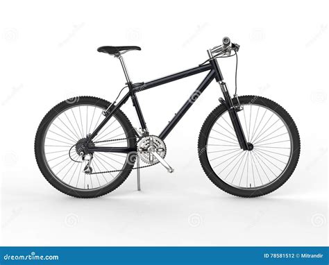 Modern Black Mountain Bike - Side View Stock Illustration ...