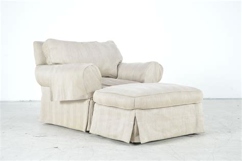 Overstuffed Armchair and Ottoman | EBTH