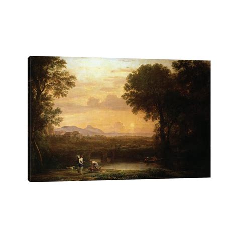 iCanvas "Landscape at Dusk" by Claude Lorrain Canvas Print - Bed Bath & Beyond - 34086441