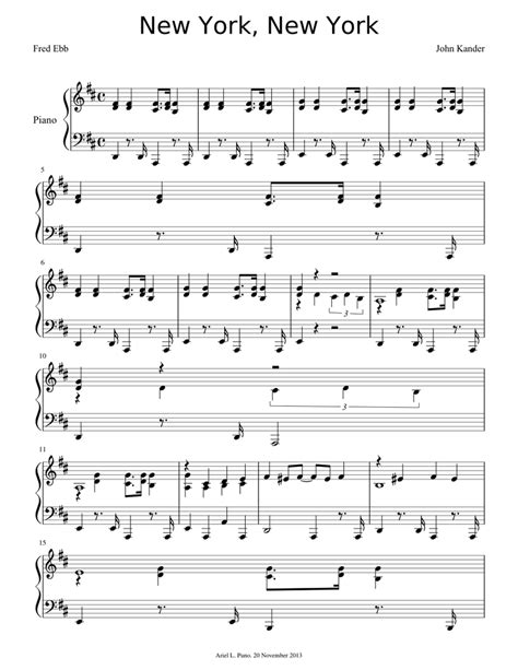 new york new york Sheet music for Piano (Solo) | Musescore.com