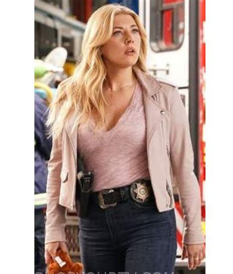 Katheryn Winnick Big Sky S03 Jenny Hoyt Pink Leather Jacket - Jackets Expert