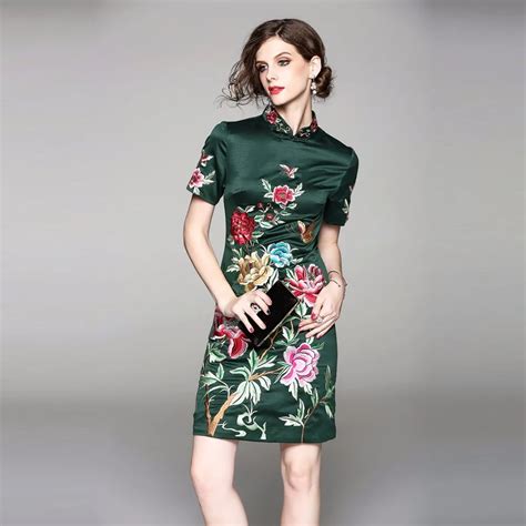 Aliexpress.com : Buy Elegant 2018 Embroidery Flower Dress For Women ...