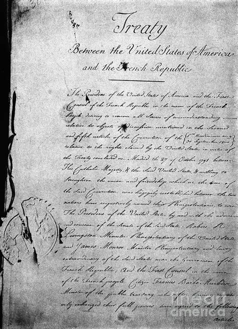 The Louisiana Purchase Treaty Document by Bettmann