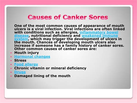 PPT - Canker Sore: Causes, Symptoms, Diagnosis and Treatment PowerPoint Presentation - ID:7636052