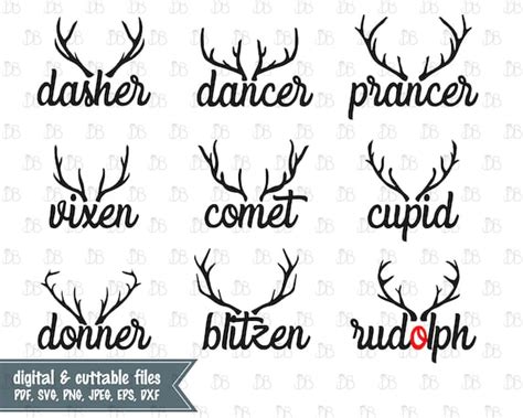 Santa's Reindeer Names svg INSTANT DIGITAL DOWNLOAD | Etsy