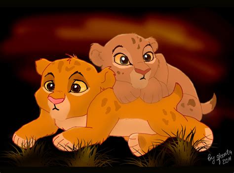 Simba and Nala cubs by qeenta on DeviantArt