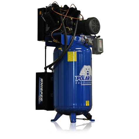 7.5 HP Quiet Air Compressor, Single Phase, 80 Gallon Tank, Vertical