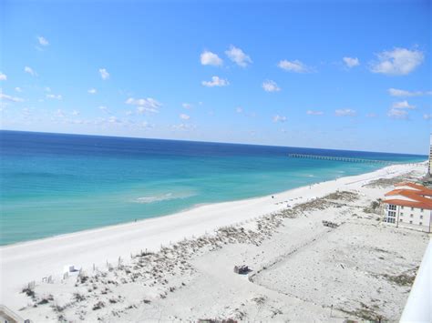 Facing Westward from our balcony -11th Floor corner unit - pensacolabeachgetaways