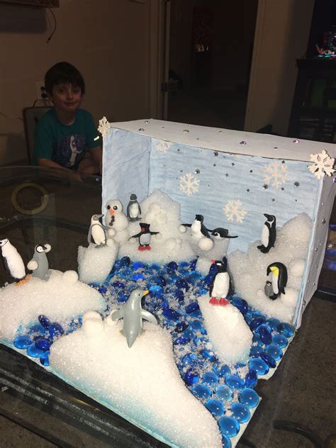 Penguin habitat diorama | Diorama kids, Kids art projects, Projects for kids