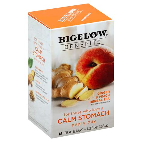 Bigelow Benefits Ginger & Peach Herbal Tea Bags - Shop Tea at H-E-B