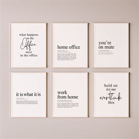 Funny Office Wall Art, Gallery Wall Set of 6 Prints, Funny Office ...