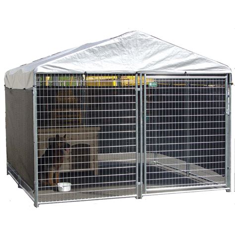 AKC 10 x 10 x 6 ft. Galvanized Dog Kennel | www.hayneedle.com