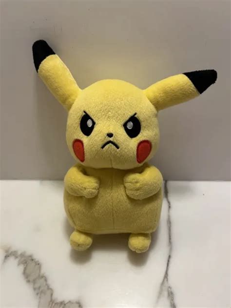 TOMY POKEMON PIKACHU 9" Angry Mad Face Plush Stuffed toy Doll Collectible $15.00 - PicClick