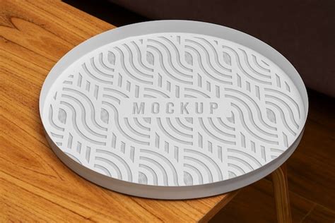 Premium PSD | Metal tray logo mockup