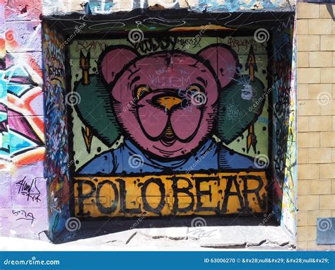 Graffiti - Pink Polo Bear editorial image. Image of spray - 63006270