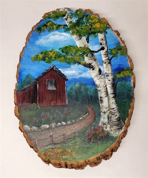 LANDSCAPE PAINTING ON WOOD SLICES | Charles H. MacNider Art Museum