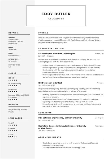 21 iOS Developer Resume Examples & Guide for 2023