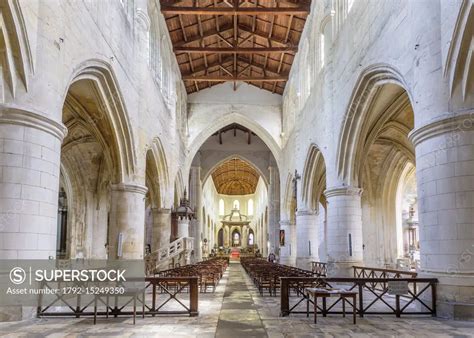 France, Charente Maritime, Saintes, cathedral Saint Pierre, nave, Saintonges - SuperStock