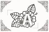 Letter A Floral Coloring Page Graphic By Burhanflatillustration29  sketch template