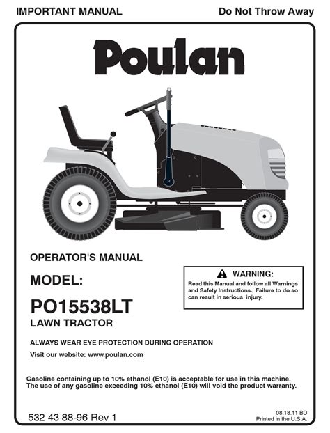 POULAN PRO 532438896R1 USER MANUAL Pdf Download | ManualsLib