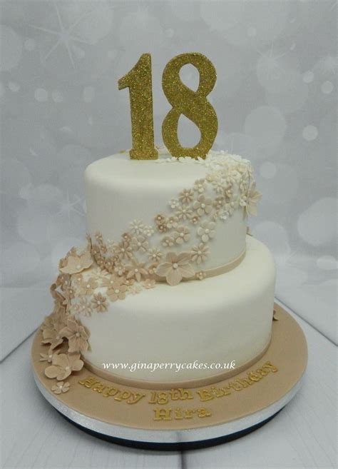 18th Birthday cake - taupe & white | 18th birthday cake for girls, 18th ...