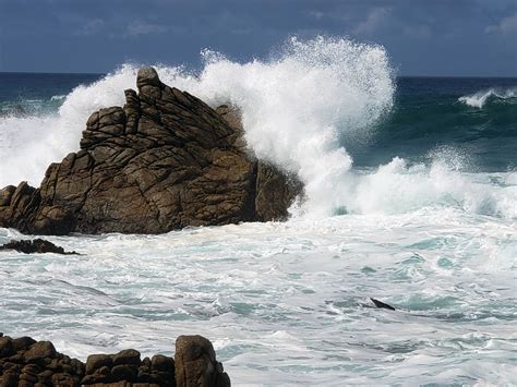 Wave Breaking Over Rock at Asilomar State Beach Water Spray, Pictures ...