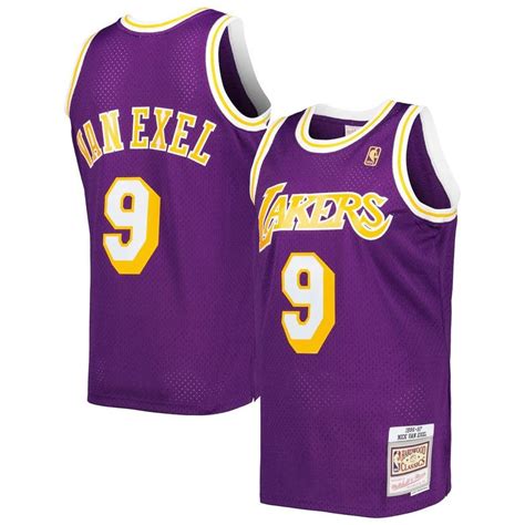 Mitchell & Ness Nick Van Exel Purple Los Angeles Lakers 1996-97 Hardwood Classics Swingman ...