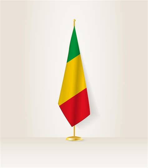 Premium Vector | Mali flag on a flag stand