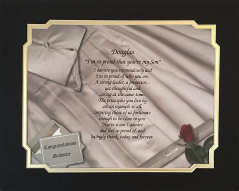 Items similar to Graduation Gift for Son Personalized Poem I'm So Proud You're My Son Class of ...