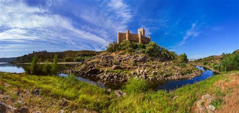 Old Almourol Castle Aerial View Portugal Stock Photo - Image of ...