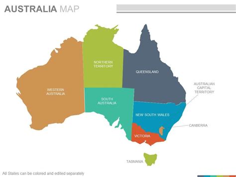 Maps Of The Australian Australia Continent Countries In Powerpoint | PowerPoint Slides Diagrams ...