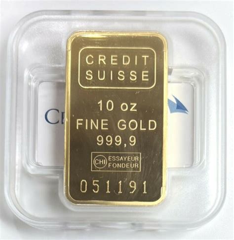 Buy 10 oz Credit Suisse Gold Bar (New w/ Assay) - OMEGA BULLION LLC