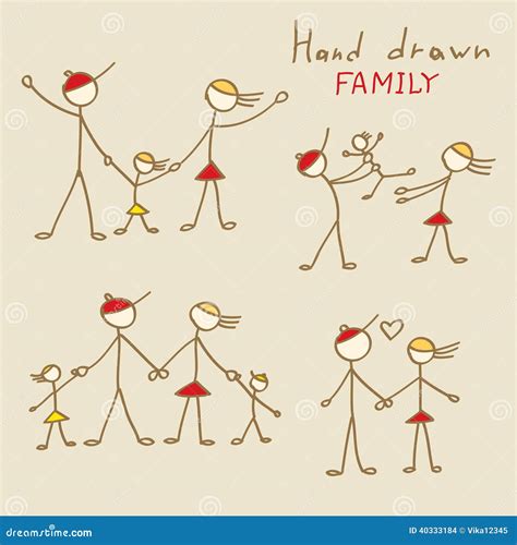 Family Doodles Stock Vector - Image: 40333184