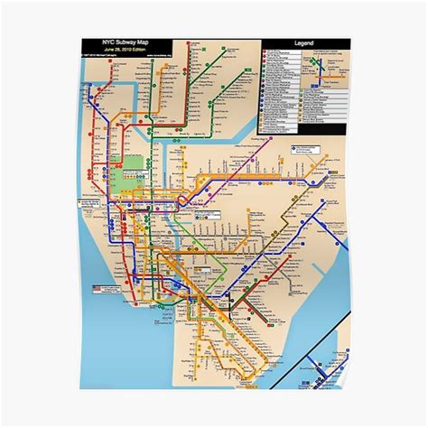 "NYC Subway Map" Poster for Sale by Kindergeschenke | Redbubble