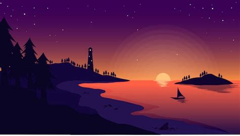 Premium Vector | Landscape wallpaper in flat design