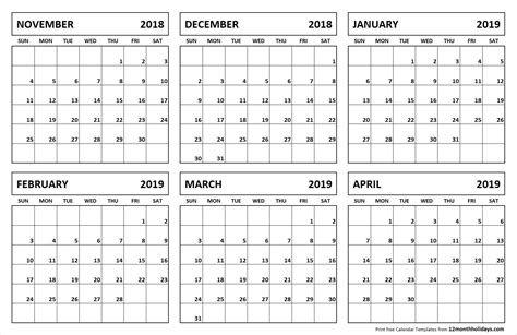 Printable 6 Month Calendar - Hentai Calendar Connections