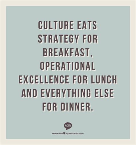 Create the culture first - it's the foundation on which everything else will either succeed or ...