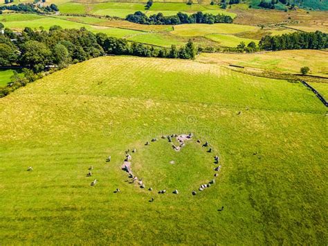 Aerial View of Castlerigg Stone Circle in Lake District, a Region and National Park in Cumbria ...