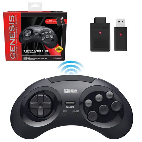 Retro-Bit Sega Genesis 2.4 GHz Wireless Controller For Sega Genesis ...