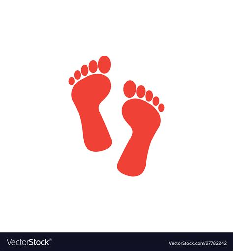 Footprint red icon on white background red flat Vector Image